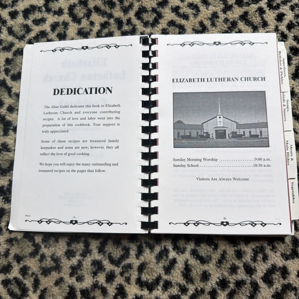 Elizabeth Lutheran Church Altar Guild Caldwell TX Cookbook 2004 Community Spiral